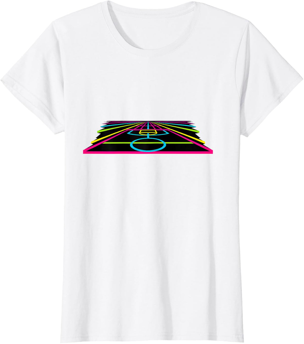 Retro Grid Futurist T-Shirt - White