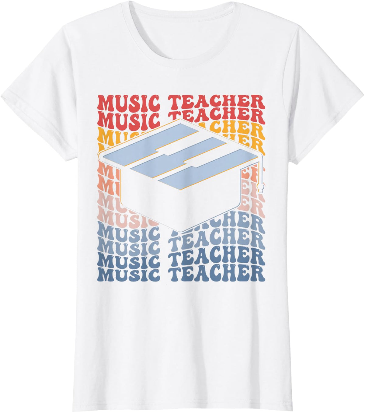 Music Teacher Groovy Music Teacher Music Lesson T-Shirt - White