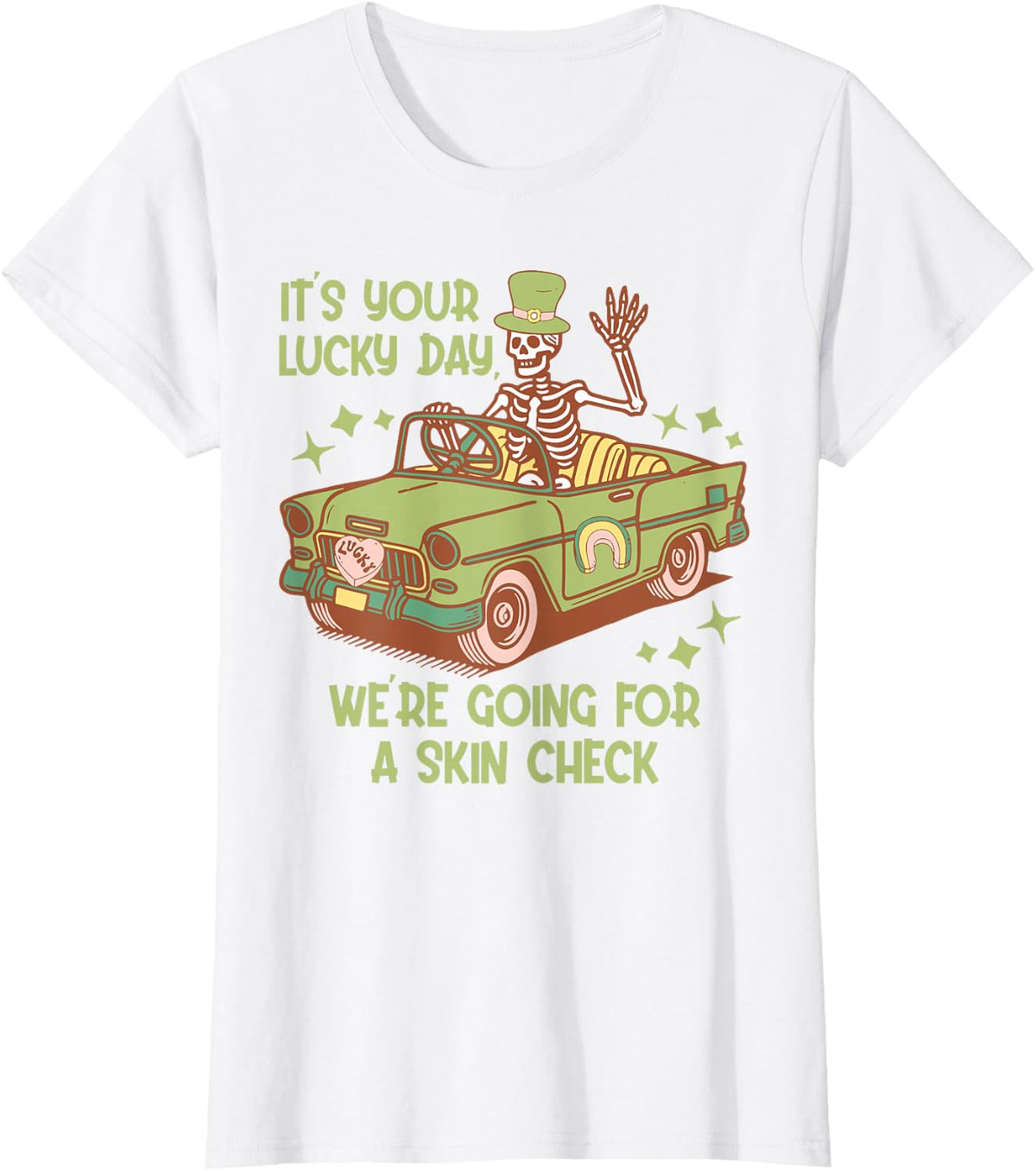 Dermatology St Patrick's Day Derm Nurse Cosmetic Skincare T-Shirt - White