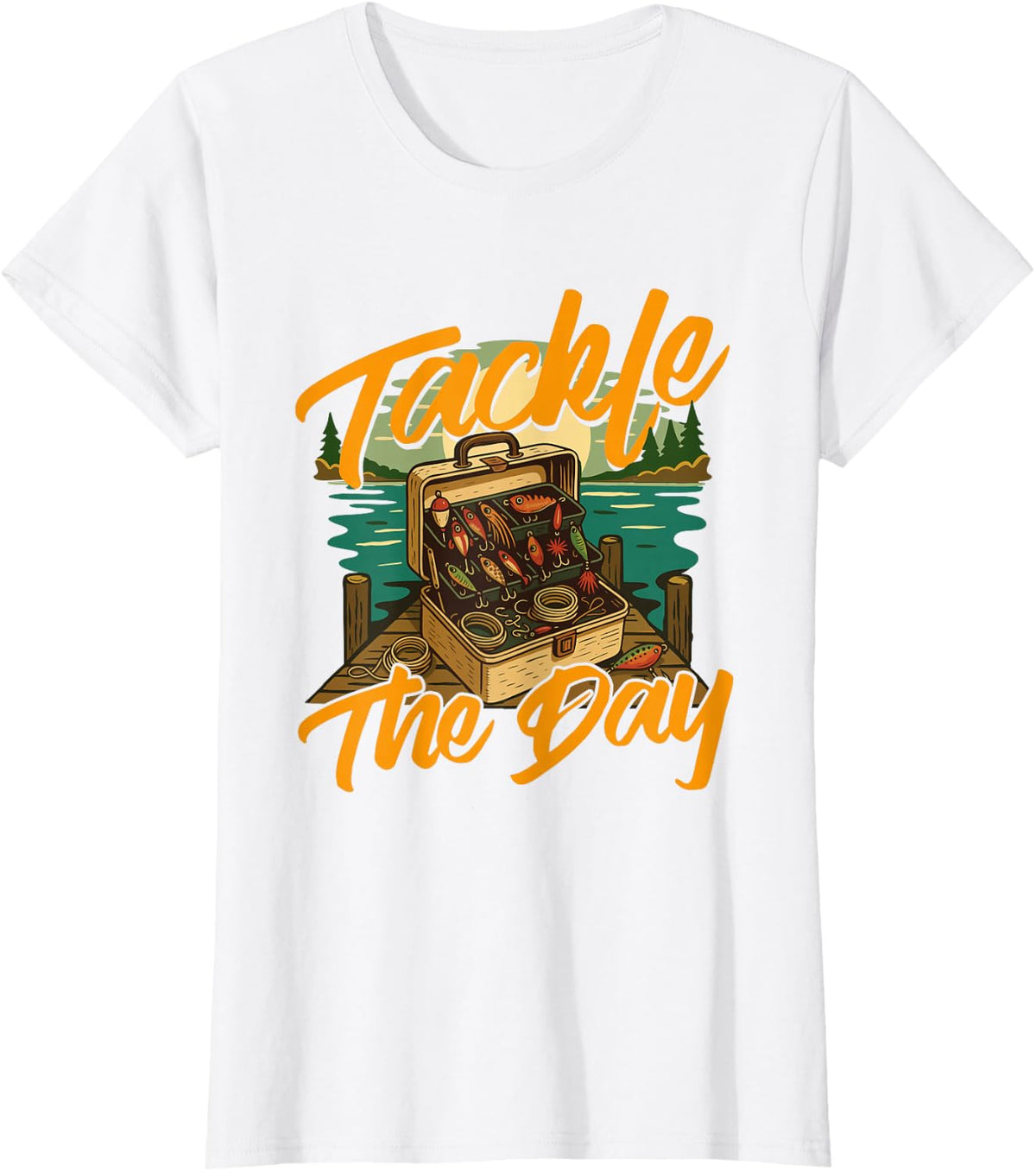 Tackle The Day - Fishing Lover Fisherman Angler Angling T-Shirt - White