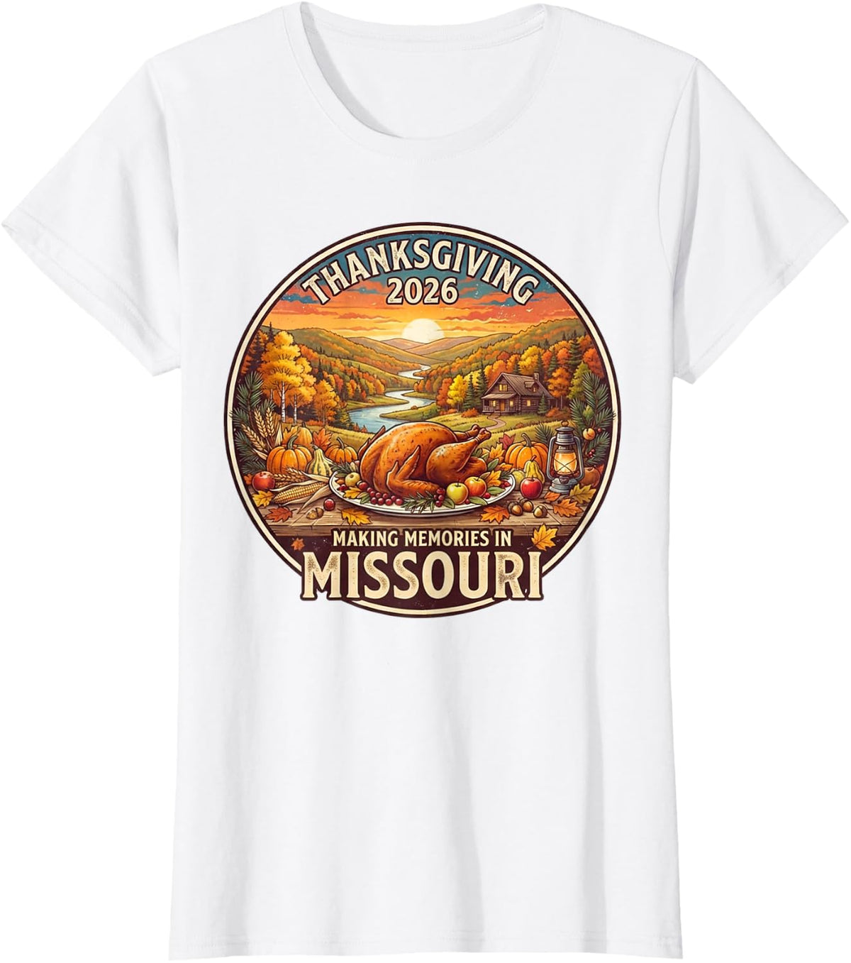 Missouri Thanksgiving 2026 Family Vacation Reunion Holiday T-Shirt - White