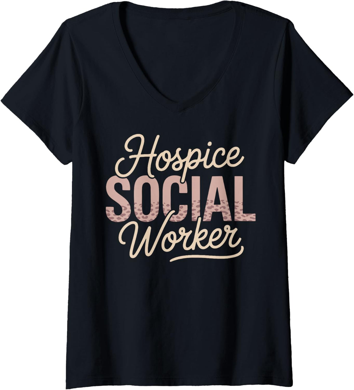 Women's Hospice Social Worker Professional Pride for Caseworkers V-Neck T-Shirt - Black