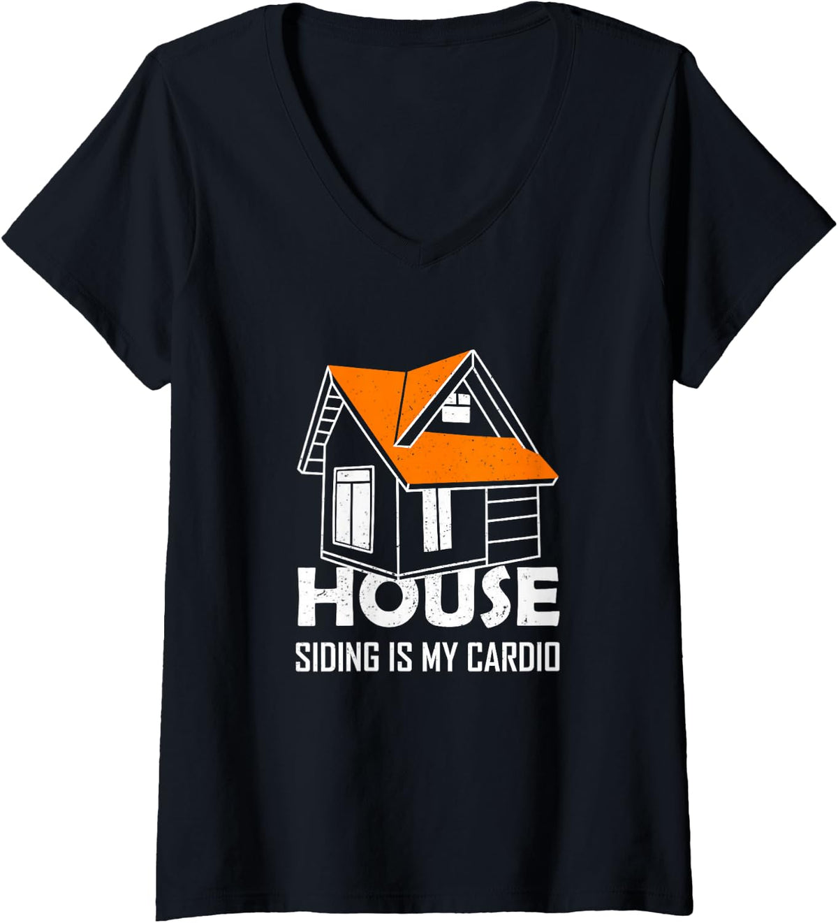 Women's House Vinyl Siding Woodwork Carpentry Exterior Architecture V-Neck T-Shirt - Black