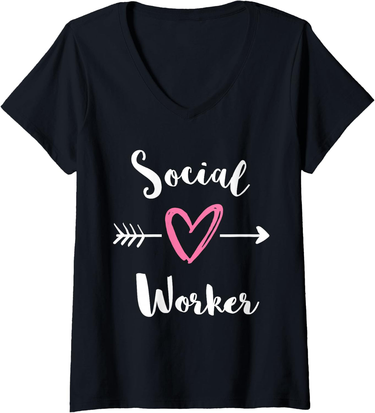 Women's Social Worker Social Services School Social Worker Lover V-Neck T-Shirt - Black