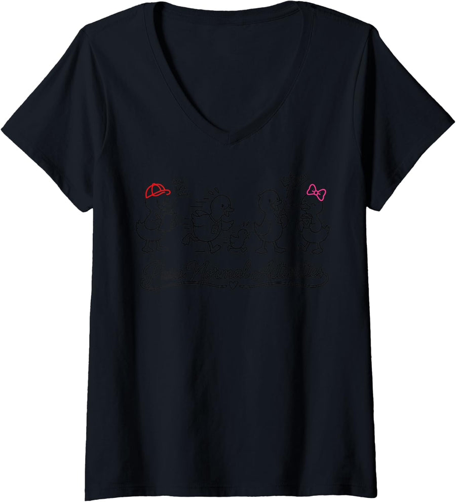Women's para Normal Activities Gooses SPED Teachers V-Neck T-Shirt - Black