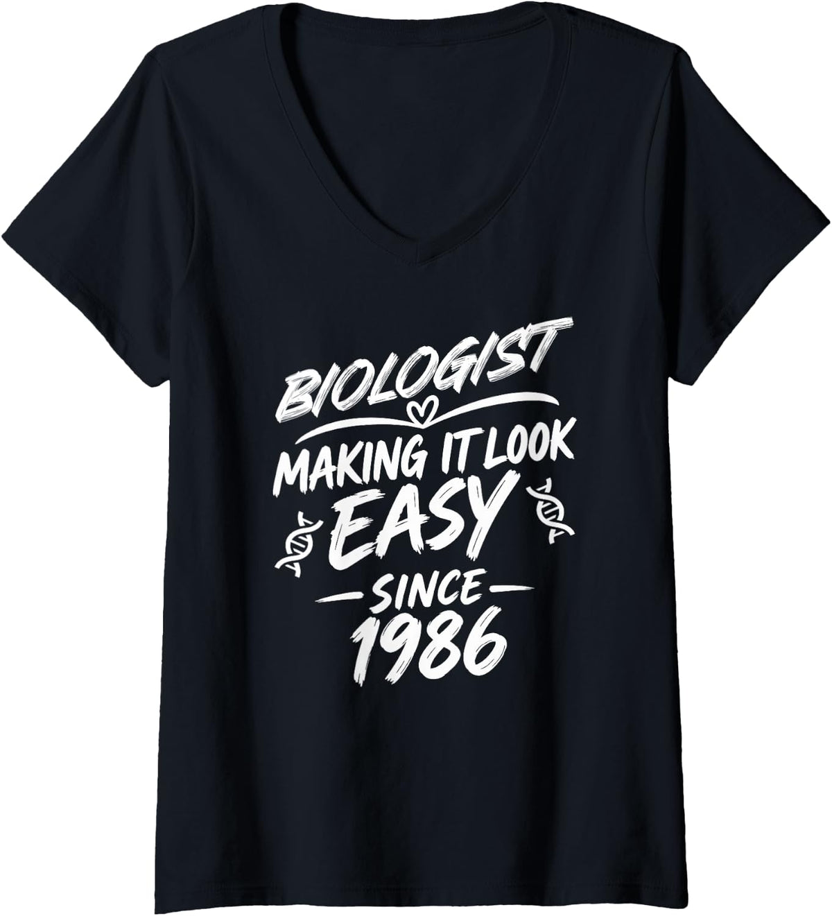 Women's Biologist 40th Birthday Anniversary, Perfect Biologist V-Neck T-Shirt - Black