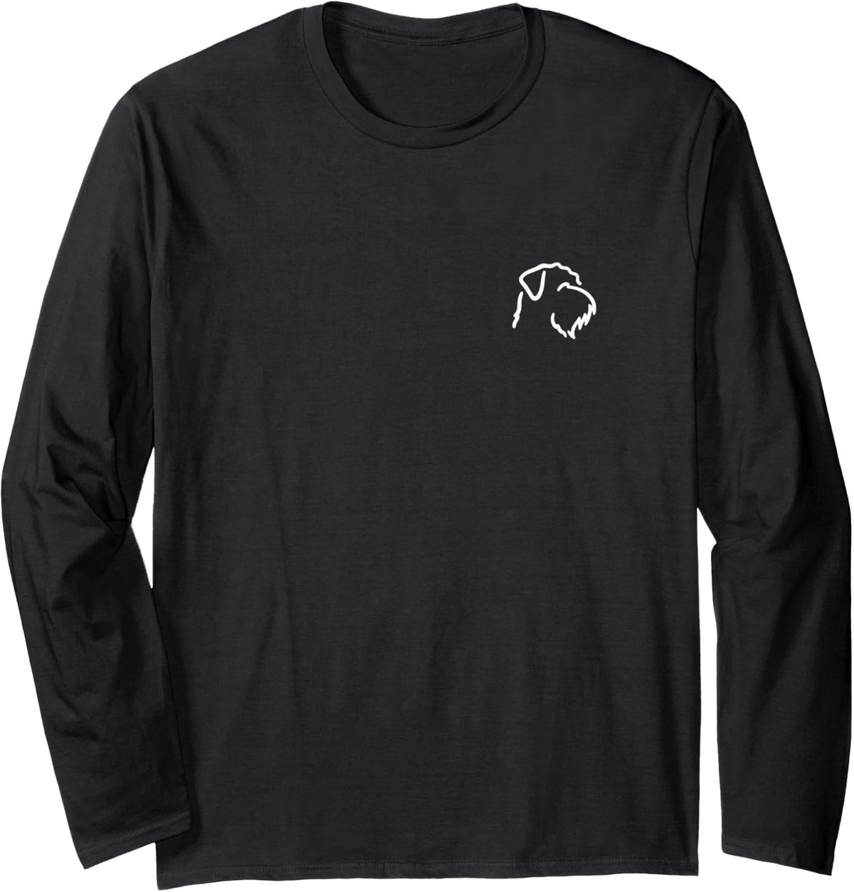 Soft Coated Wheaten Terrier Simple Minimalist Line Art Long Sleeve T-Shirt - Adult Unisex Black
