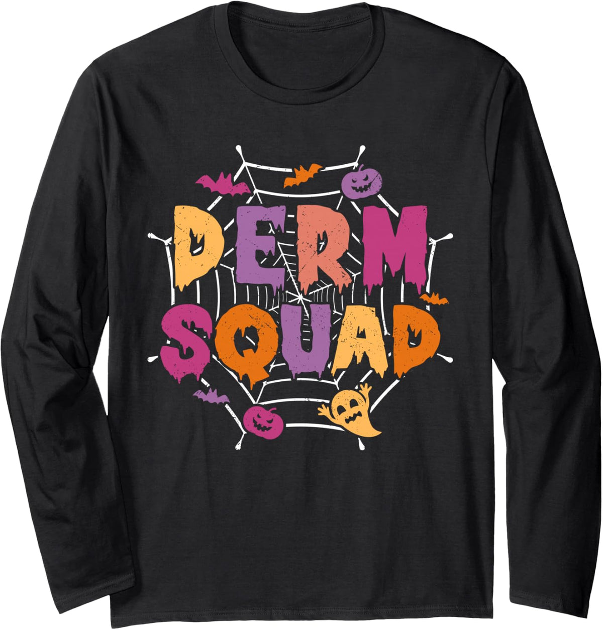 Halloween Derm Squad Matching Dermatologist Long Sleeve T-Shirt - Adult Unisex Black