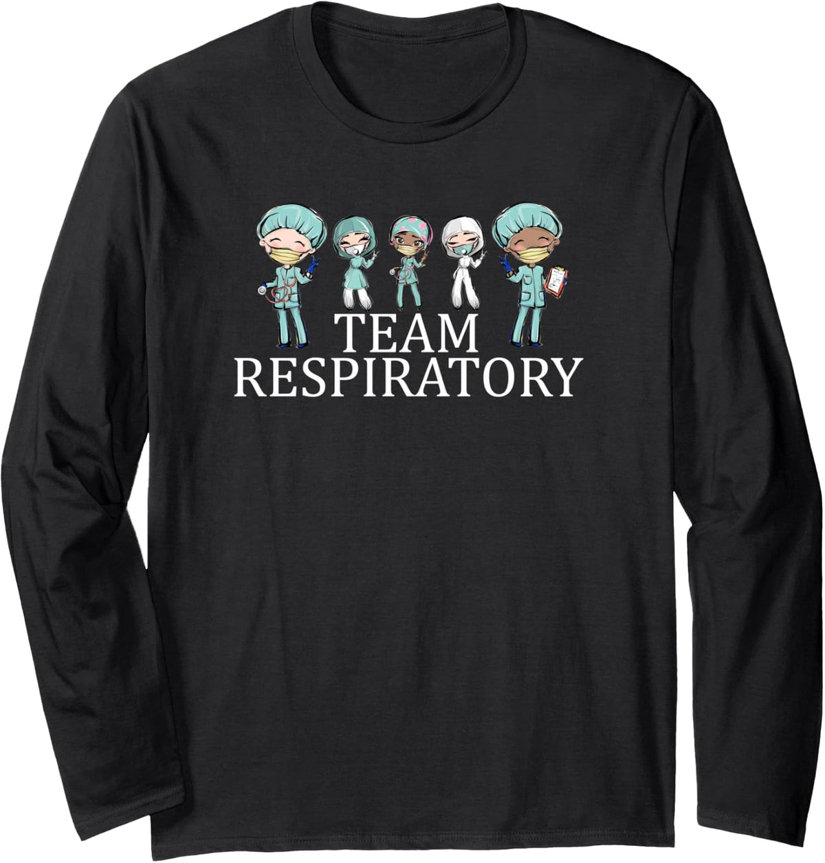 Team Respiratory Therapist Care Week Group Matching Long Sleeve T-Shirt - Adult Unisex Black