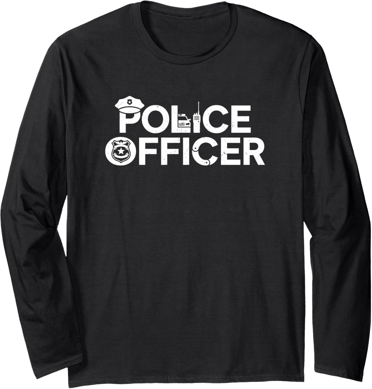 Police Officer Policeman Vintage Long Sleeve T-Shirt - Adult Unisex Black