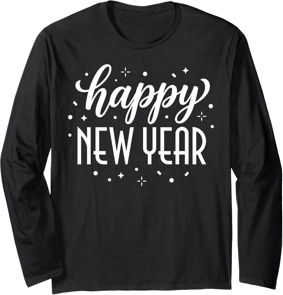 Happy New Year Long Sleeve T-Shirt - Adult Unisex Black