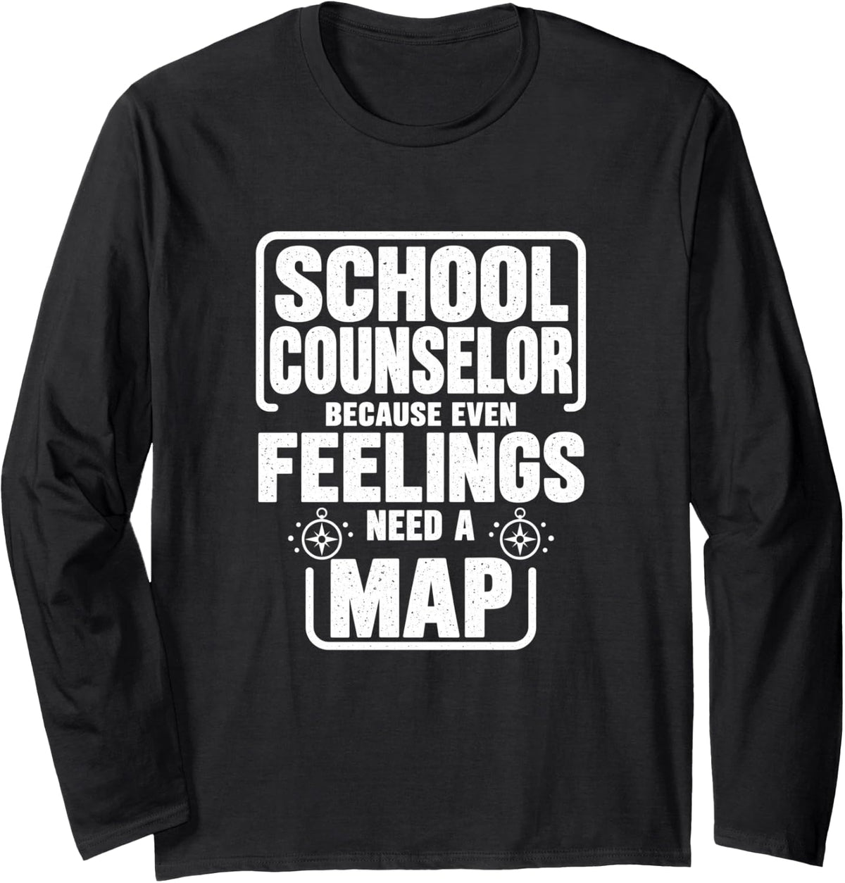 School Counselor Feelings map Mental Health Staff Long Sleeve T-Shirt - Adult Unisex Black