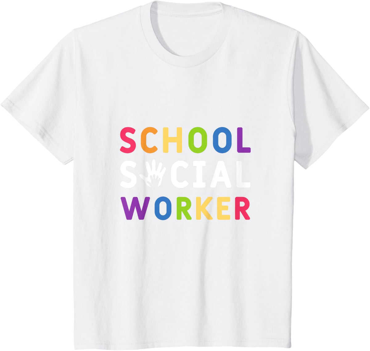 Social Work Rainbow Women School Social Worker T-Shirt - White