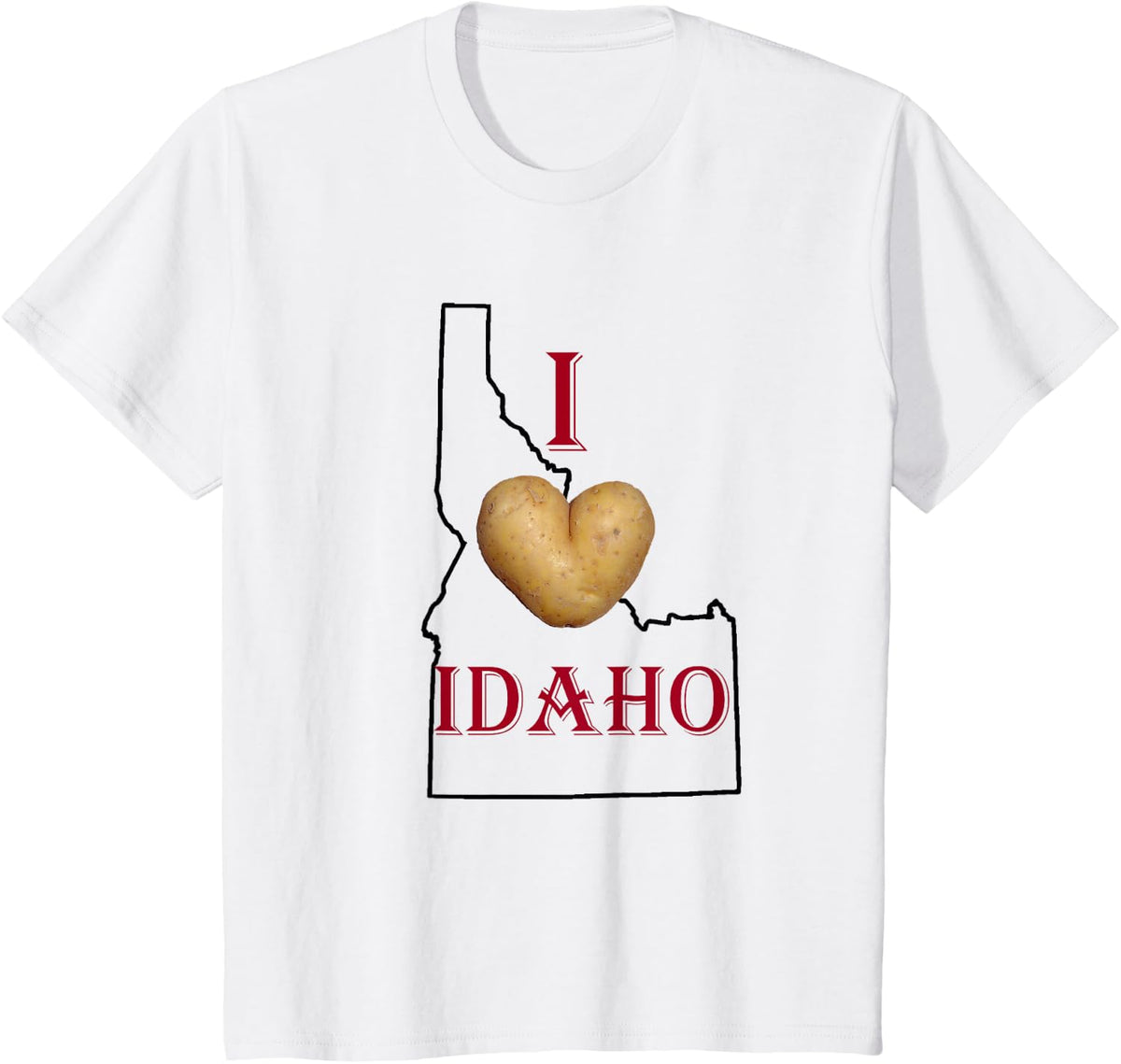 State of Idaho Idahoan Potatoes I Love Idaho Home T-Shirt - White