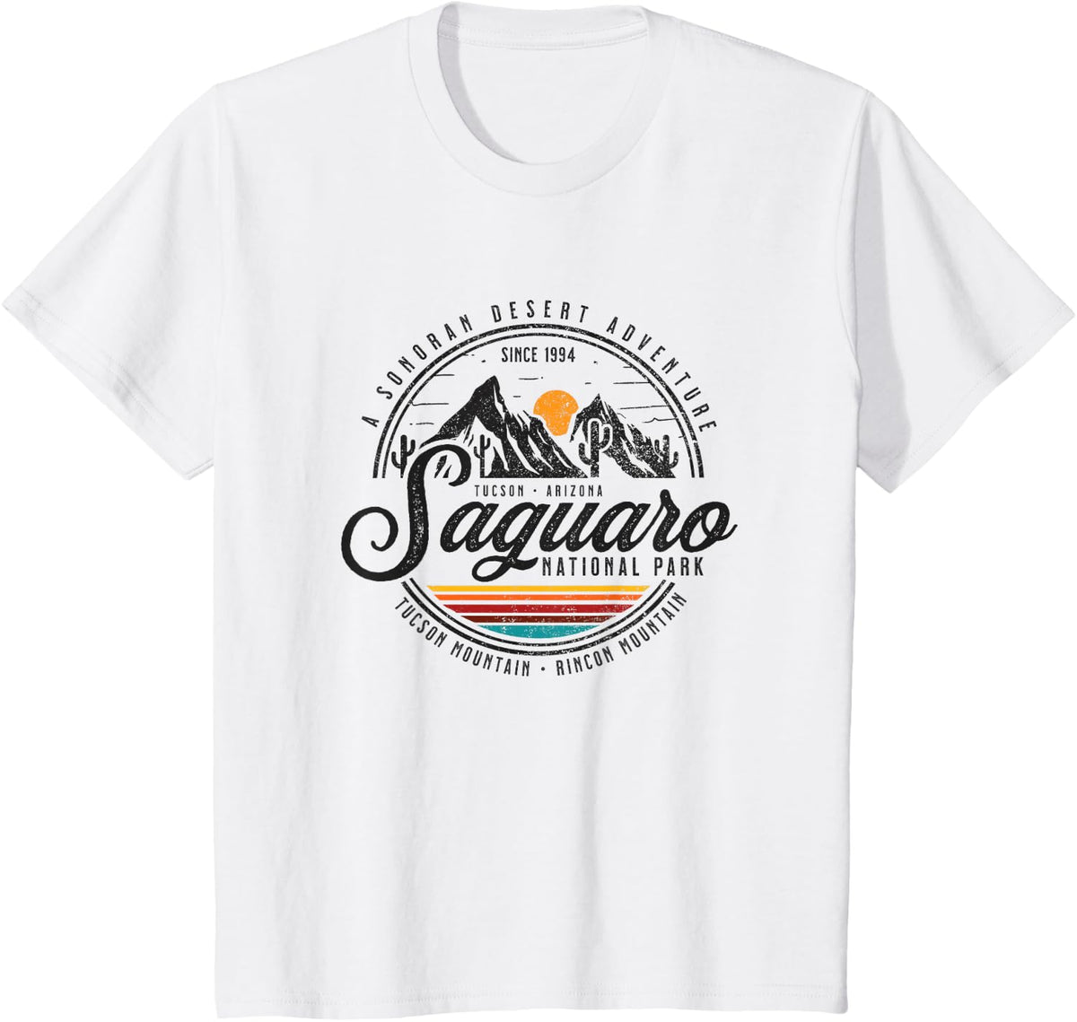 Saguaro National Park Arizona Desert Cactus Vintage Art T-Shirt - White
