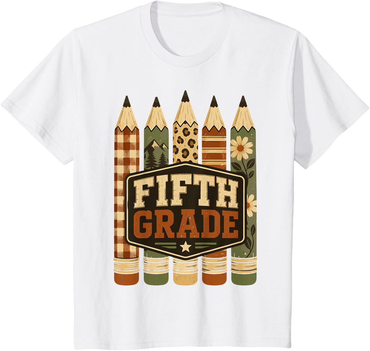Fifth Grade Pencil Back to School T-Shirt - White