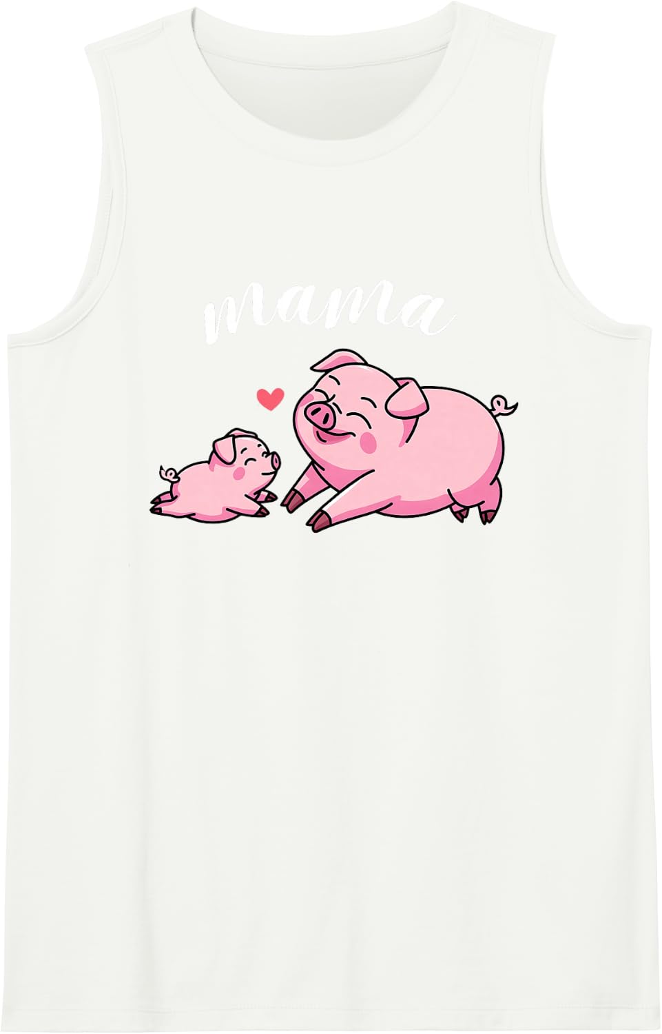 Mama Pig Kids Baby Animals Lover Family Mom Matching Sleeveless Tank Top - White