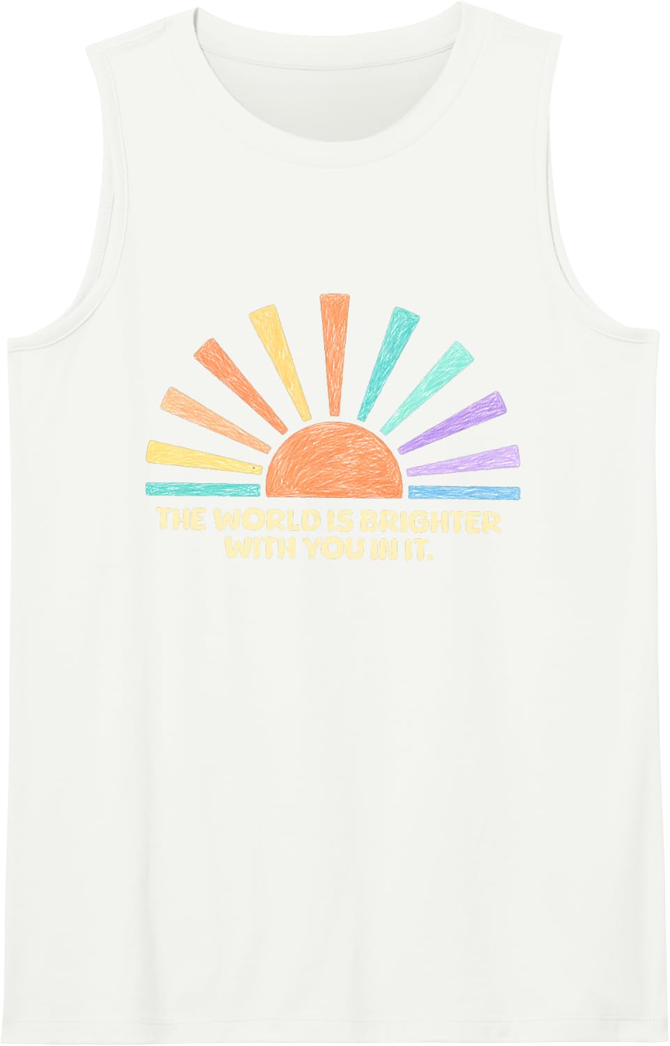 Women The World is Brighter with You in It School Counselor Sleeveless Tank Top - White