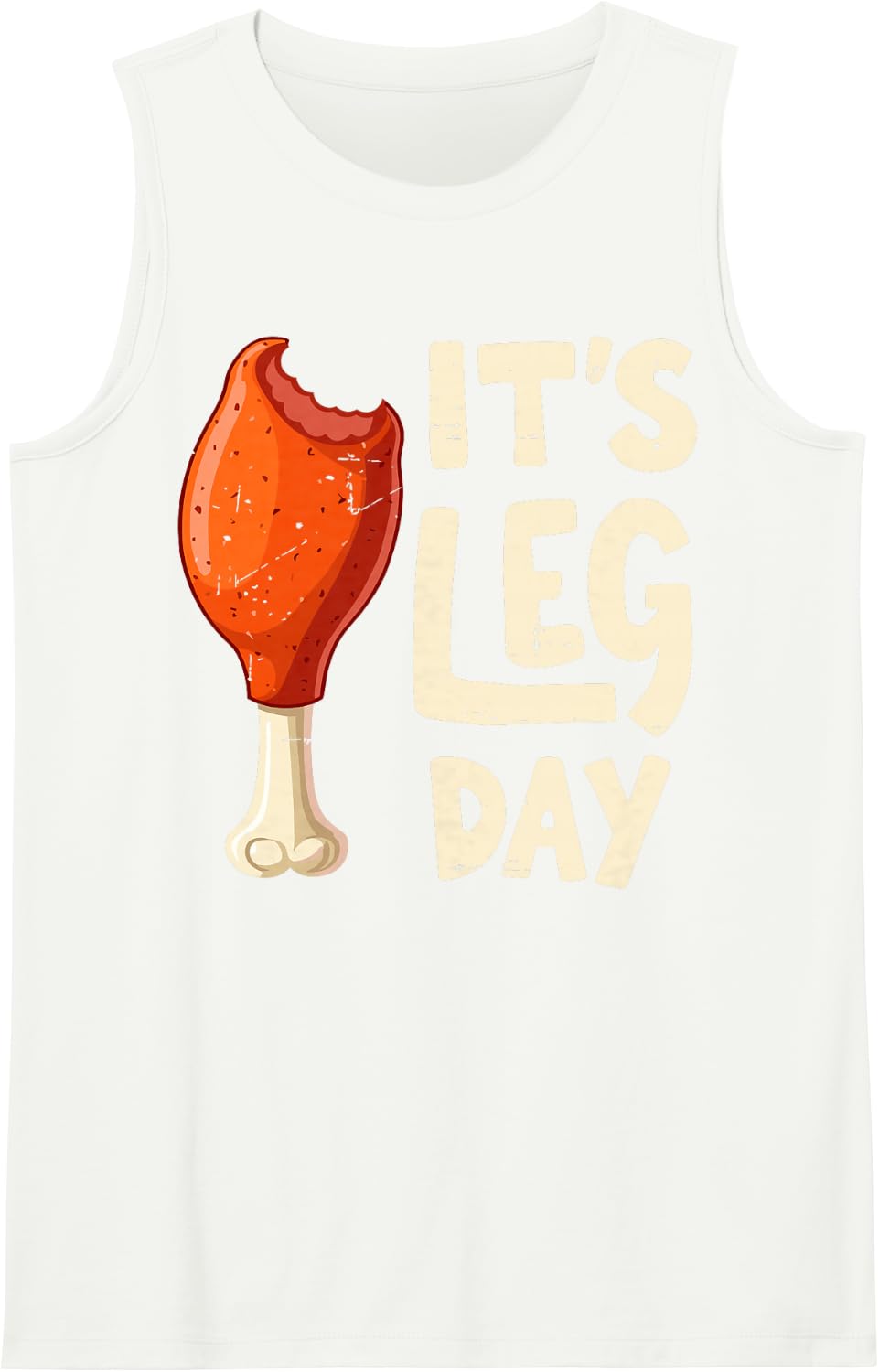 It's Leg Day Thanksgiving Turkey Running Gym Joke Tee Sleeveless Tank Top - White