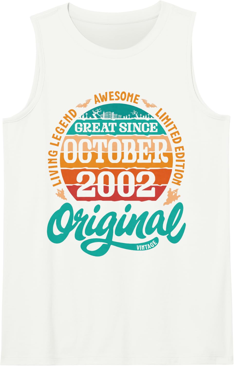 Living Legend Awesome Ltd Edition Great Since October 2002 Sleeveless Tank Top - White