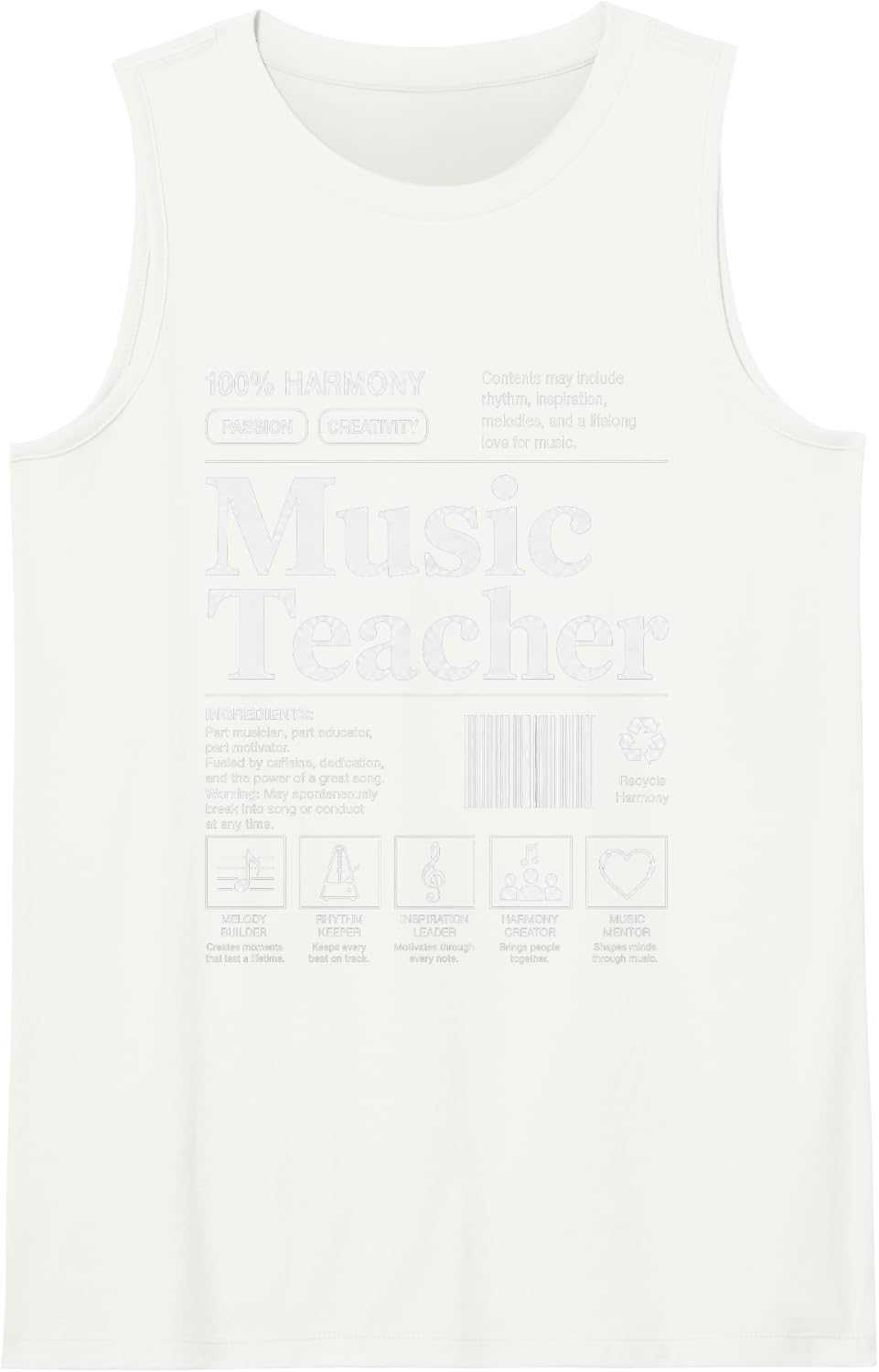 Music Teacher Music Education Melody Teacher Orchestra Tank Top - White