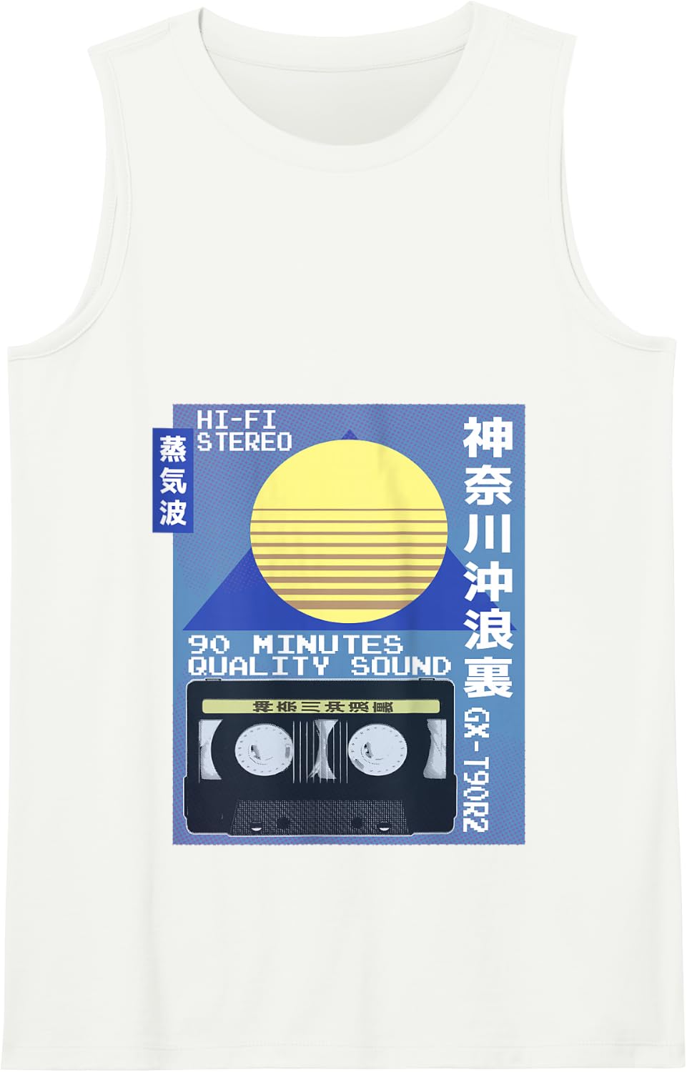 Vintage Cassette Ad Japanese 80s Retro Vaporwave Aesthetic Tank Top - White