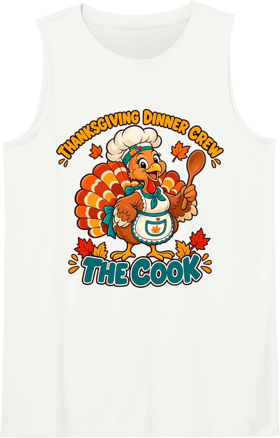 The Cook Thanksgiving Dinner Crew Matching Group Sleeveless Tank Top - White