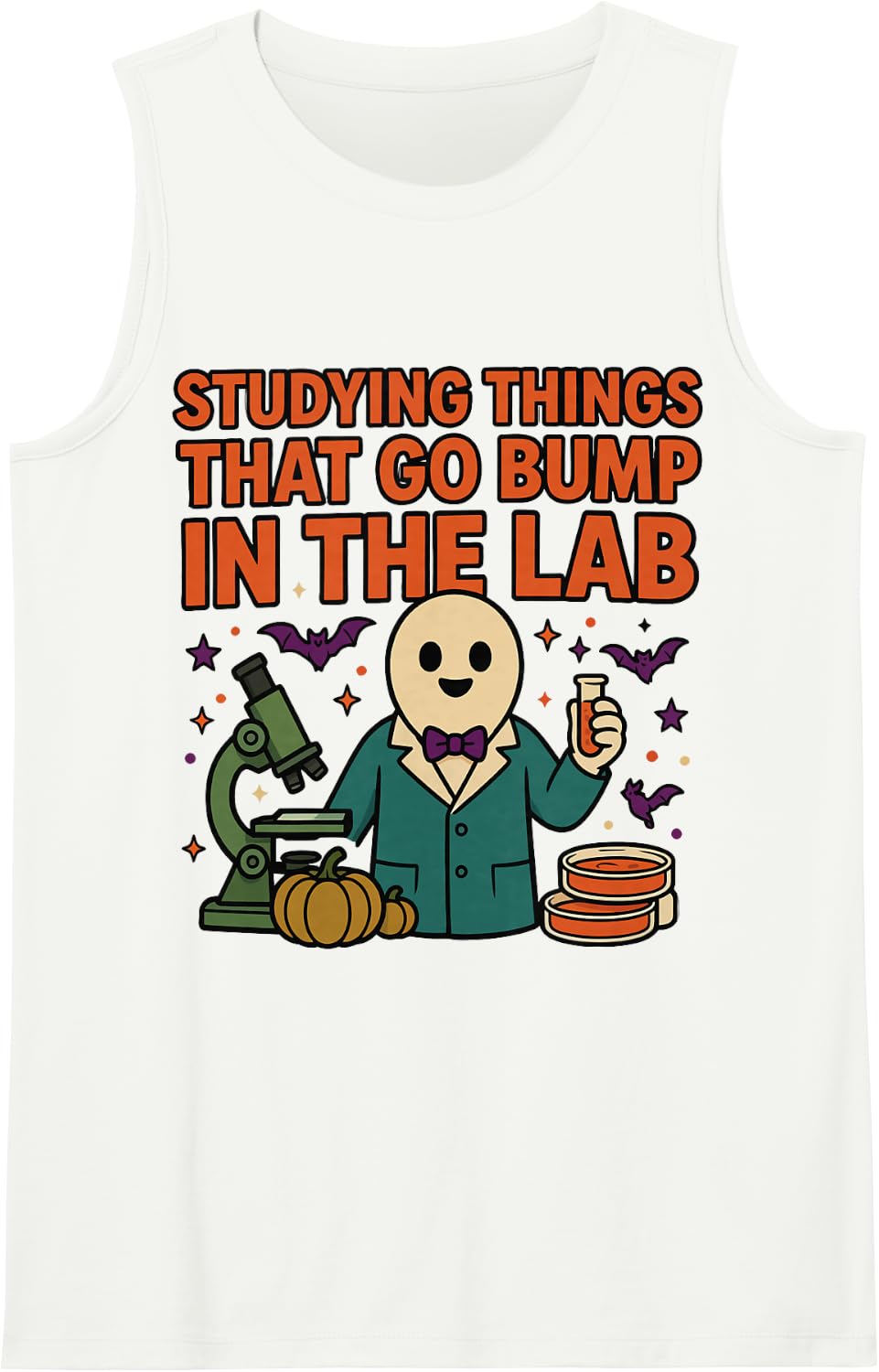Halloween Biologist Sleeveless Tank Top - White