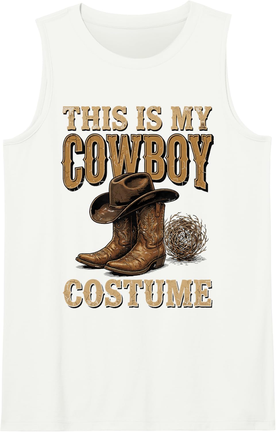 This is My Cowboy Costume Western Rodeo Horse Ranch Rancher Sleeveless Tank Top - White