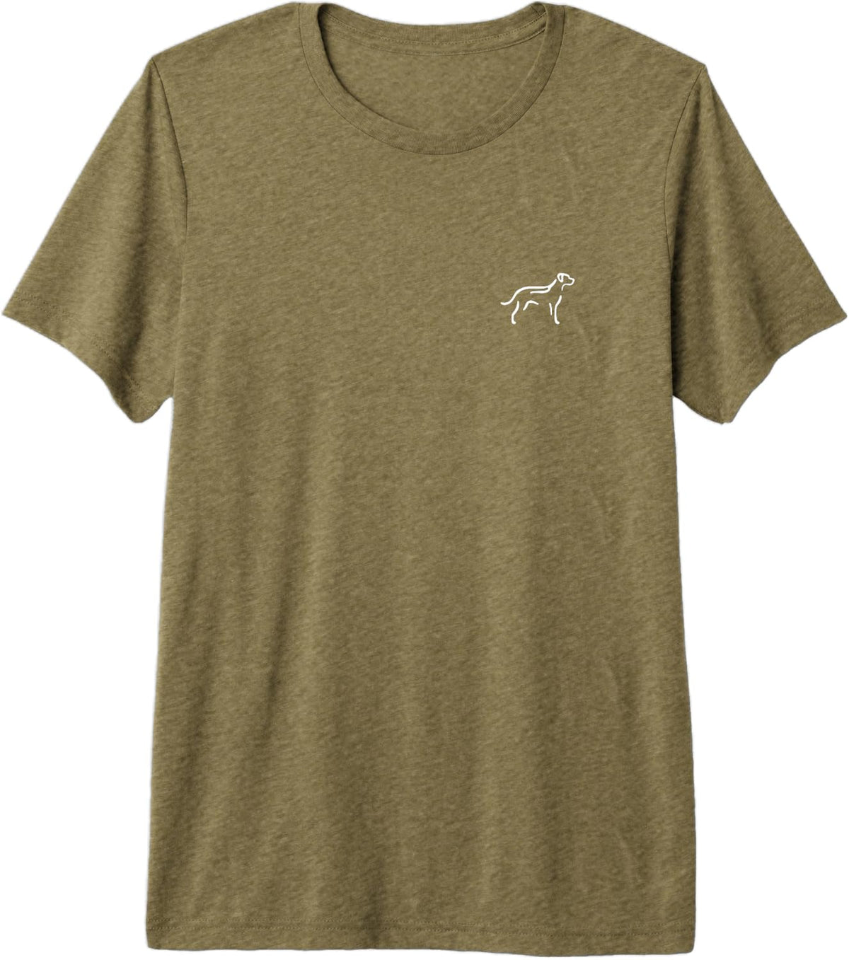 Simple Minimalist Badge Patch Line Art Rhodesian Ridgeback Premium Tri-Blend T-Shirt - Olive Green