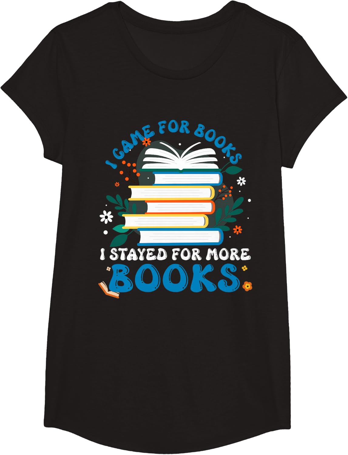 Book Fair School I Came for Books T-Shirt - Girls Black