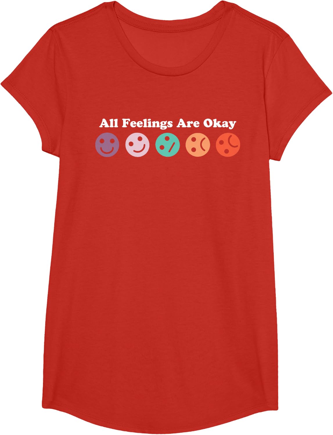 All Feelings Are Okay Mental Health Psychologist Teacher T-Shirt - Girls Red