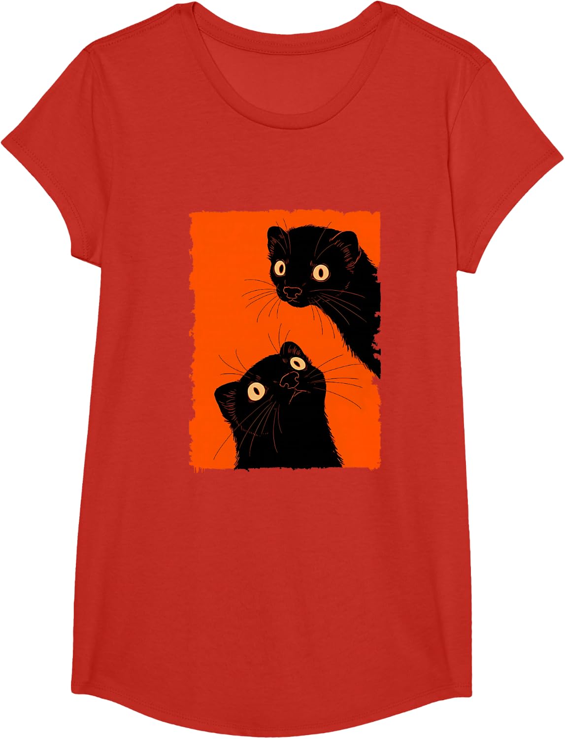 Two Weird Ferrets Horror Style Meme Creepy T-Shirt - Girls Red