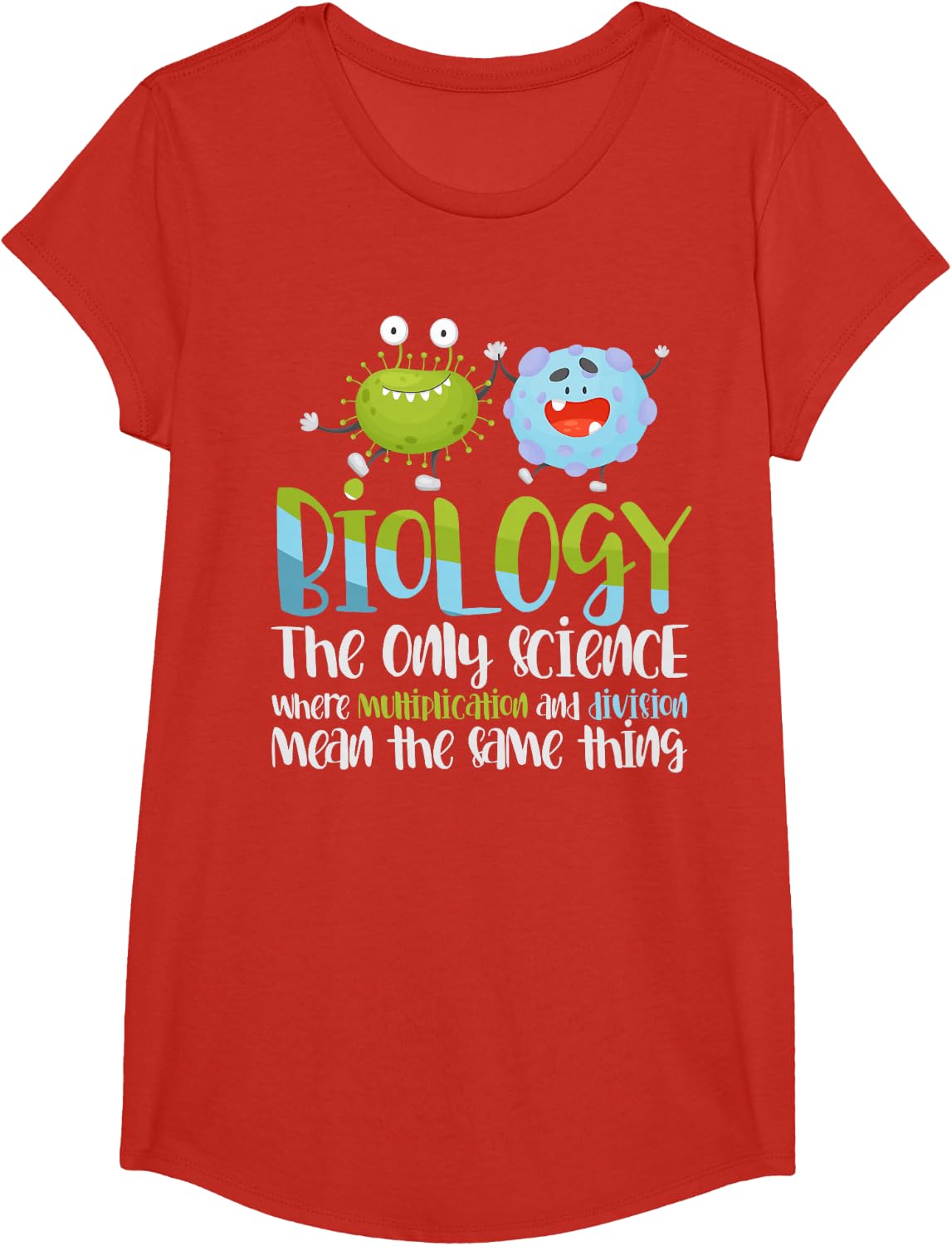 Funny Scientist Geek Microbiology Biologist Gift Biology T-Shirt - Girls Red