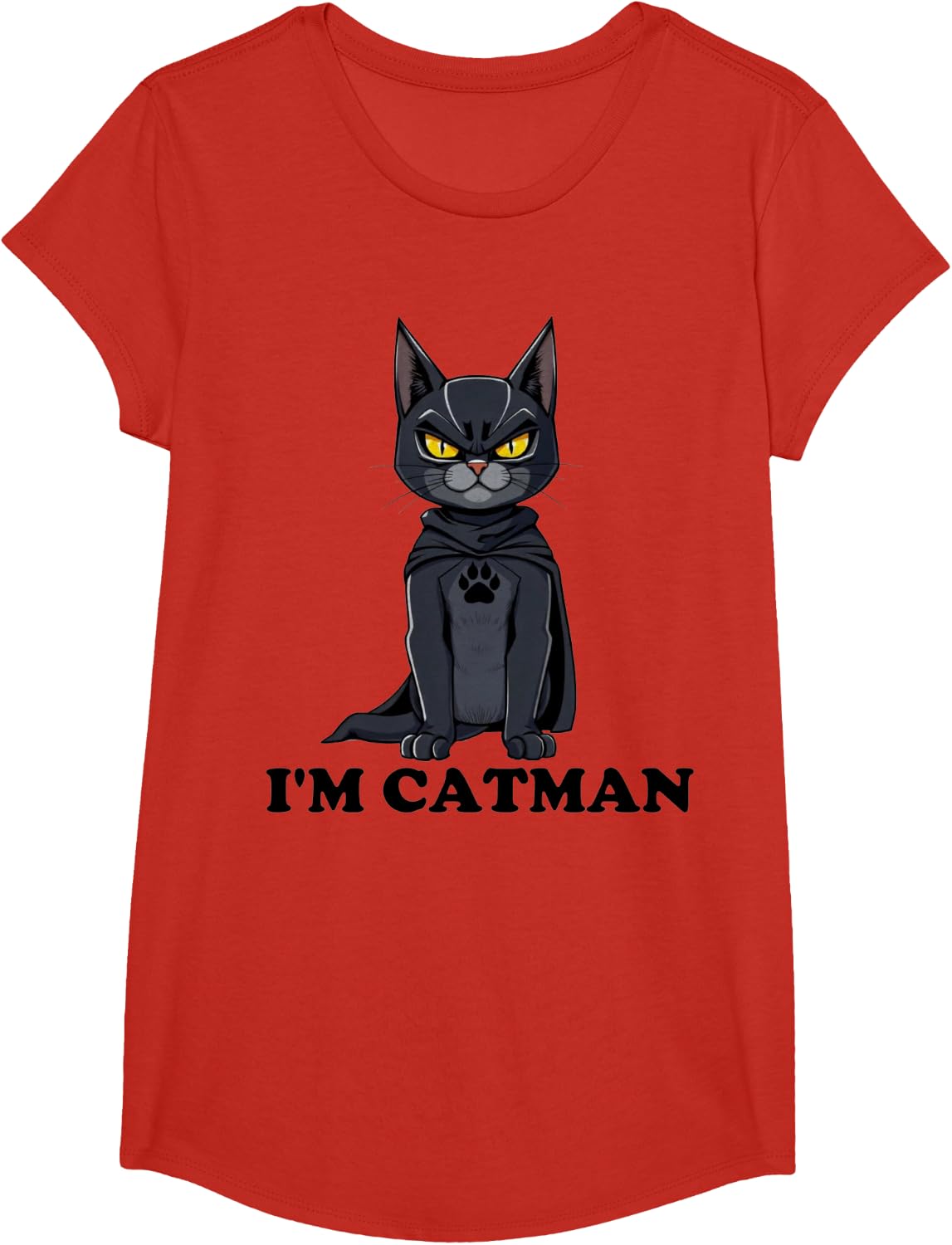 I'm Catman Funny Cat Lover Shirt for Men Women Cat Dad Tee T-Shirt - Girls Red