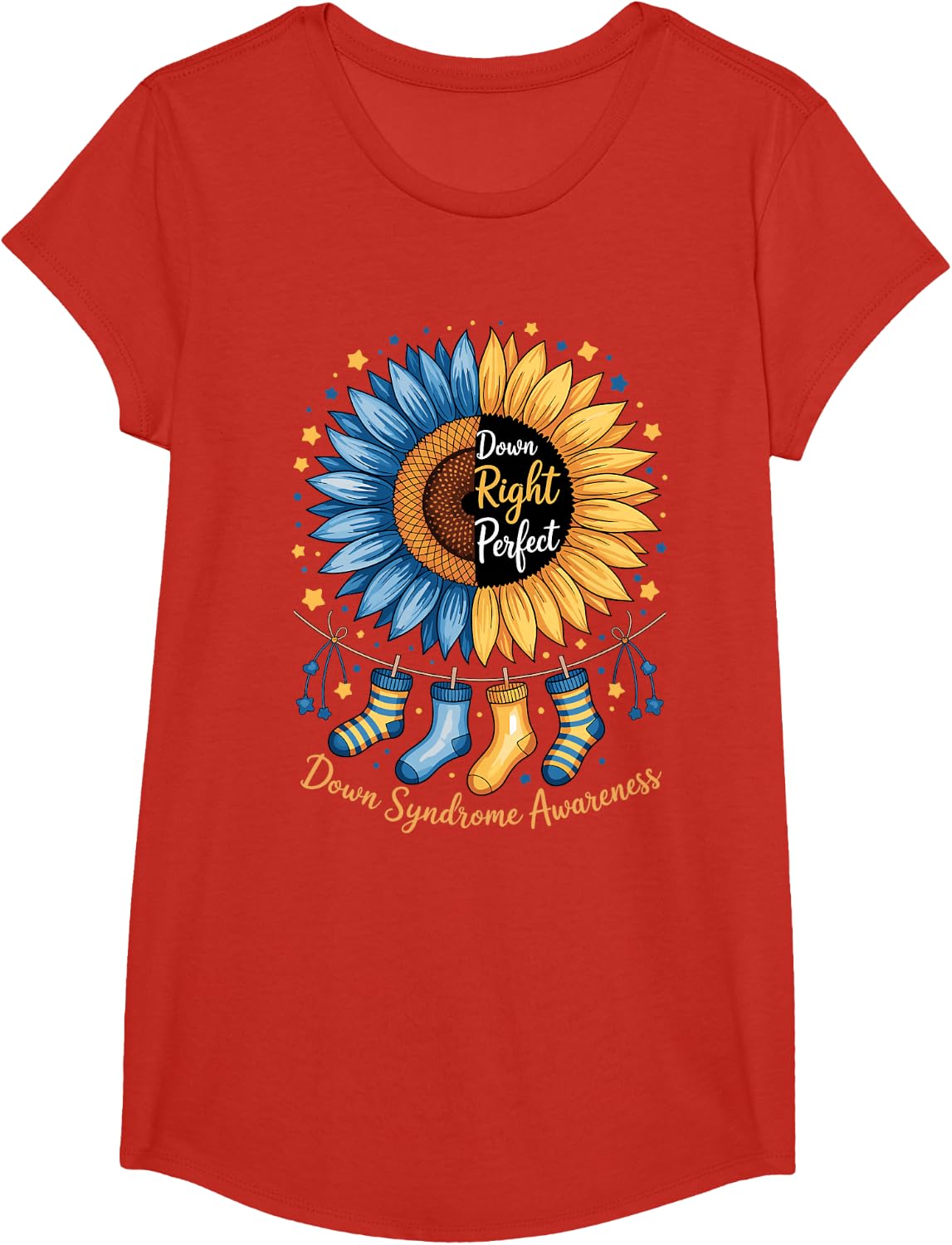 Down Syndrome Awareness Design for Men Women Kids T21 T-Shirt - Girls Red
