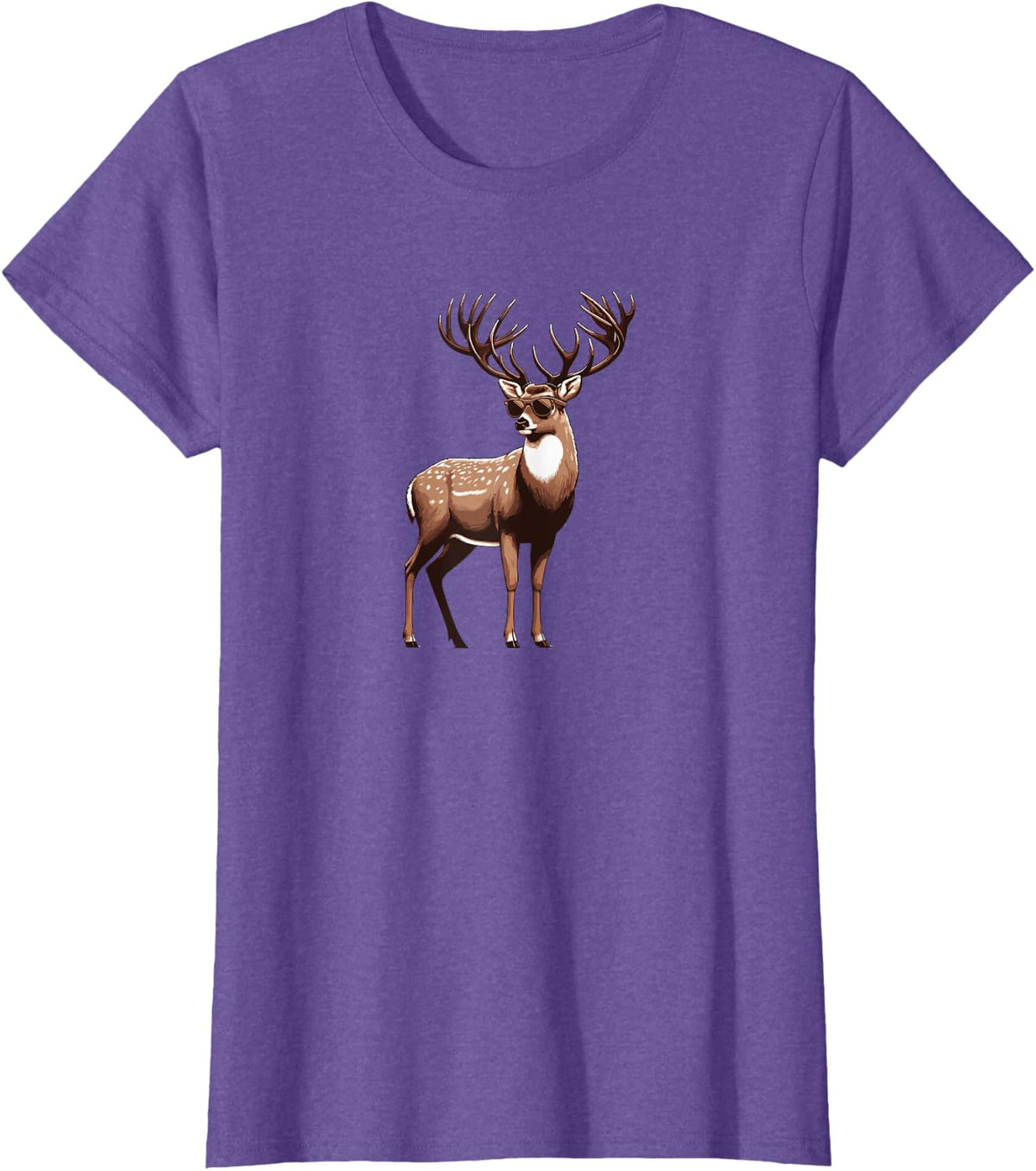 Deer Elk Waring Sunglasses - Funny Hunt Hunter Hunting T-Shirt - Purple Heather