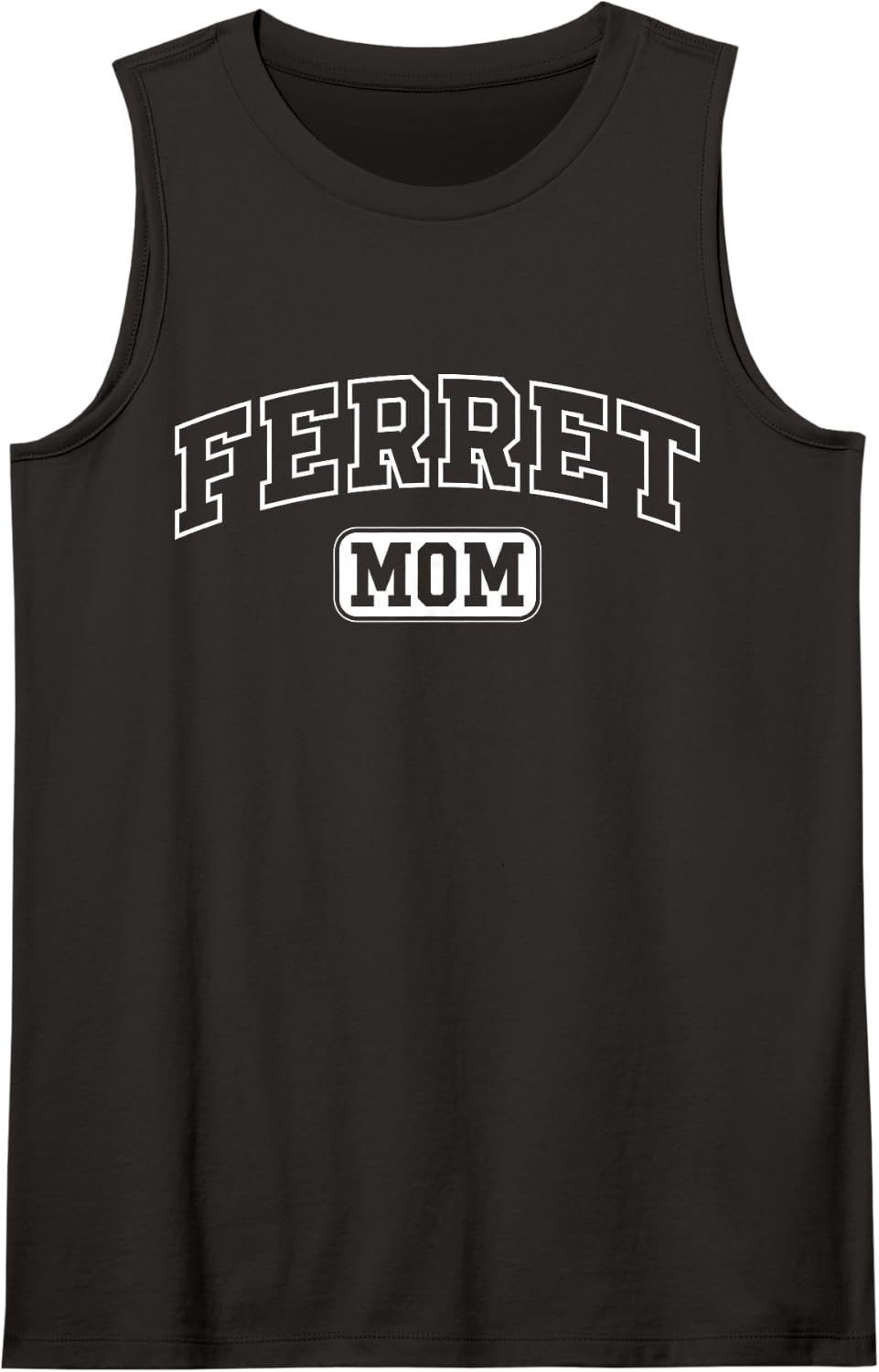 Ferret Mom Funny Athletic Lettering Pet Owner Mama Sleeveless Tank Top - Black