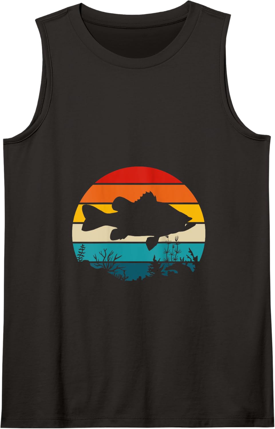 Bass Fishing Tank Top - Black