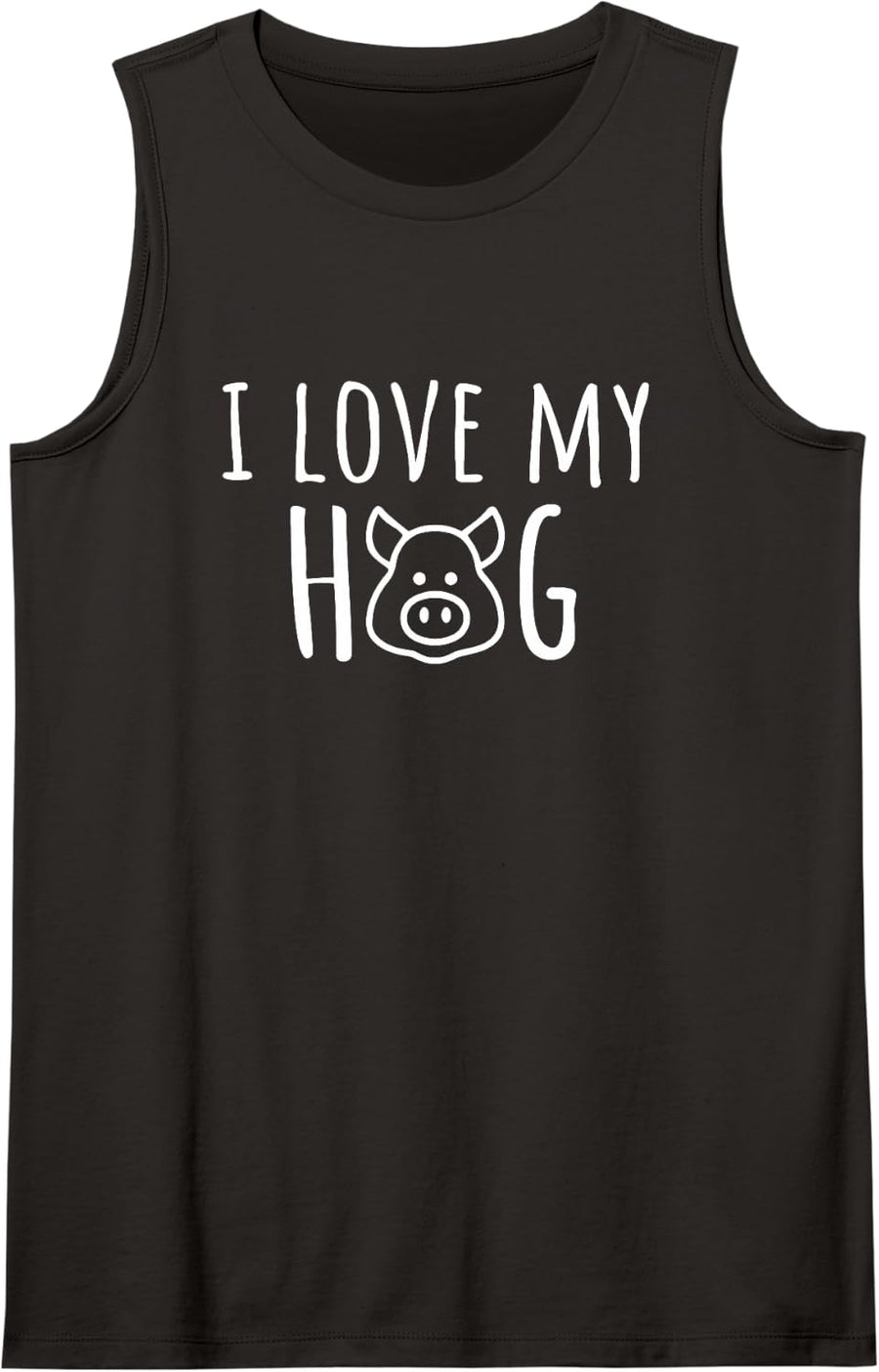 Funny I Love My Hog Pig Lover Farm Sleeveless Tank Top - Black