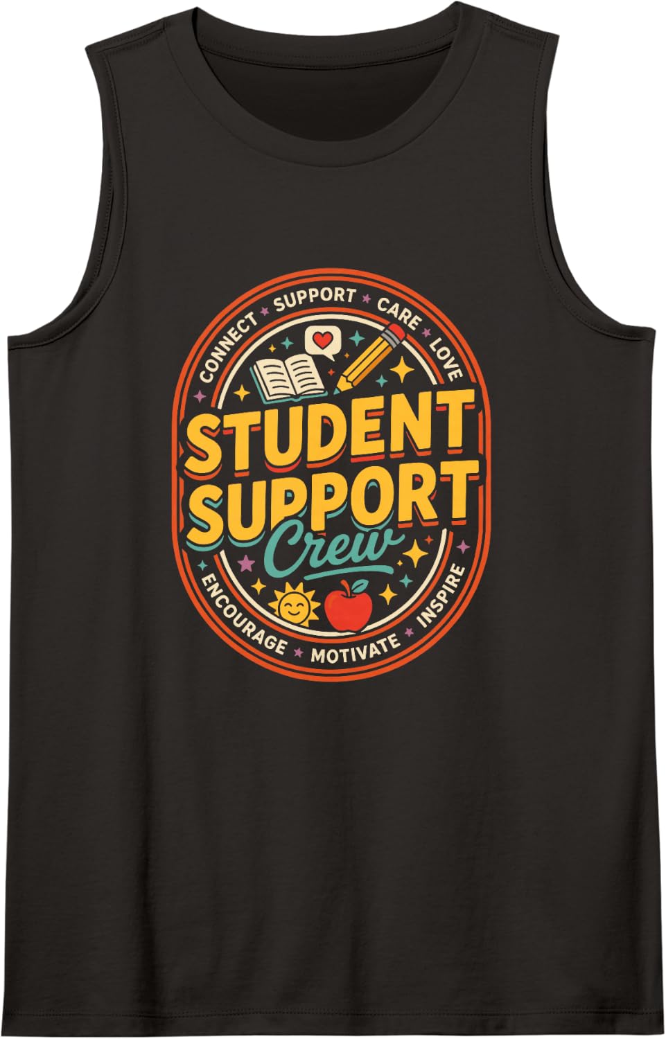 Collaborate with the School Social Worker Support Crews Tank Top - Black