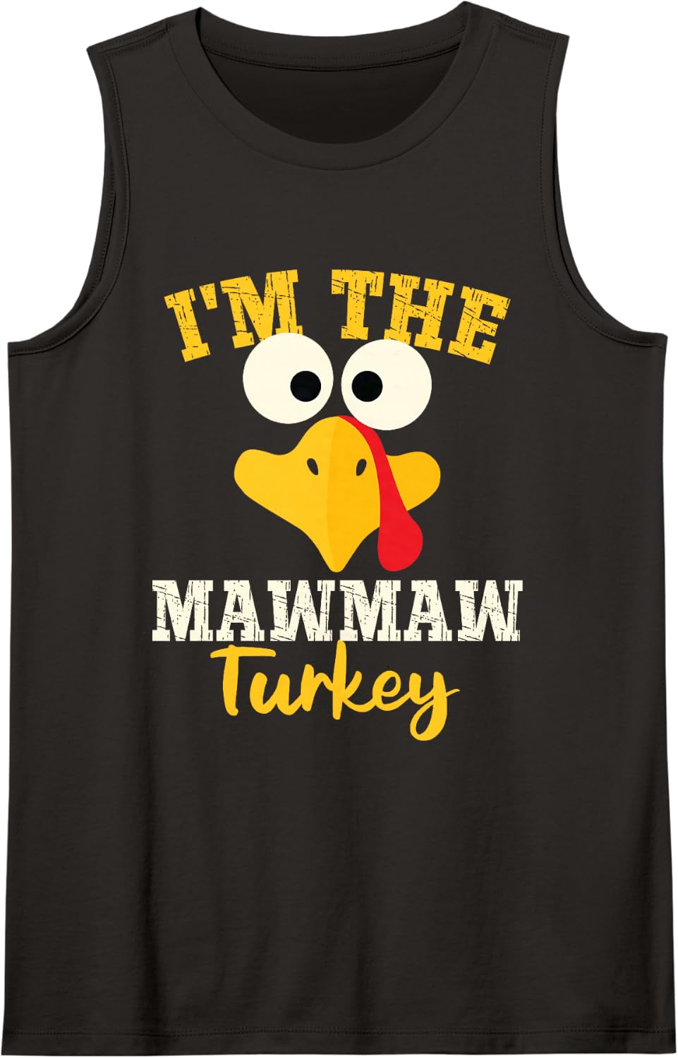 Mawmaw Turkey Grandma of Family Matching Thanksgiving Dinner Sleeveless Tank Top - Black