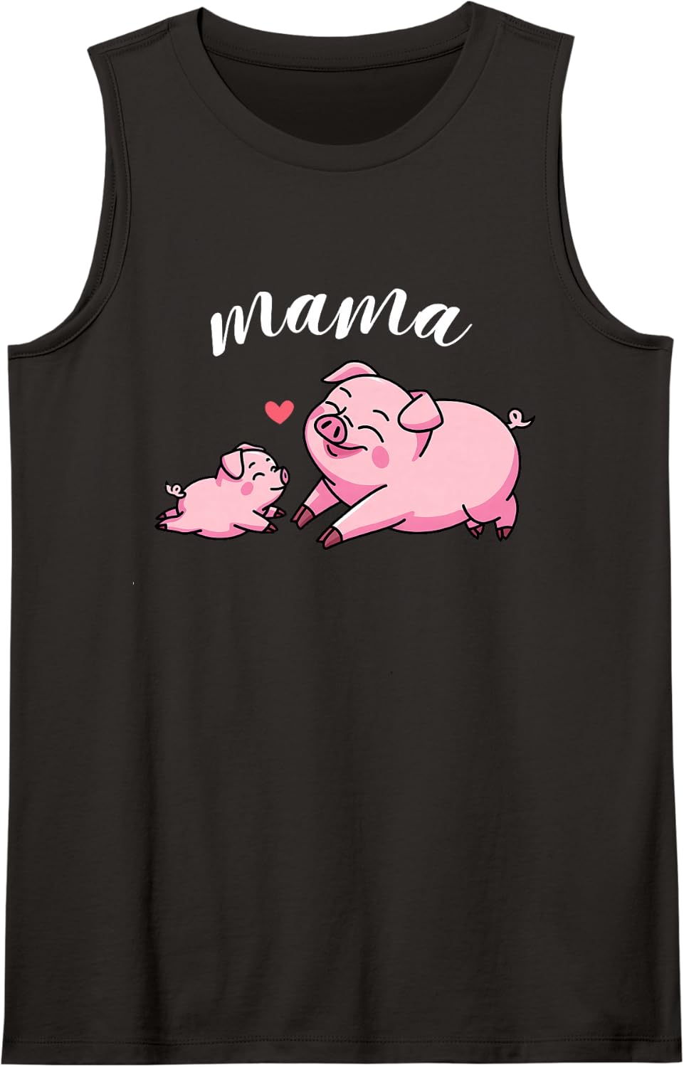 Mama Pig Kids Baby Animals Lover Family Mom Matching Sleeveless Tank Top - Black