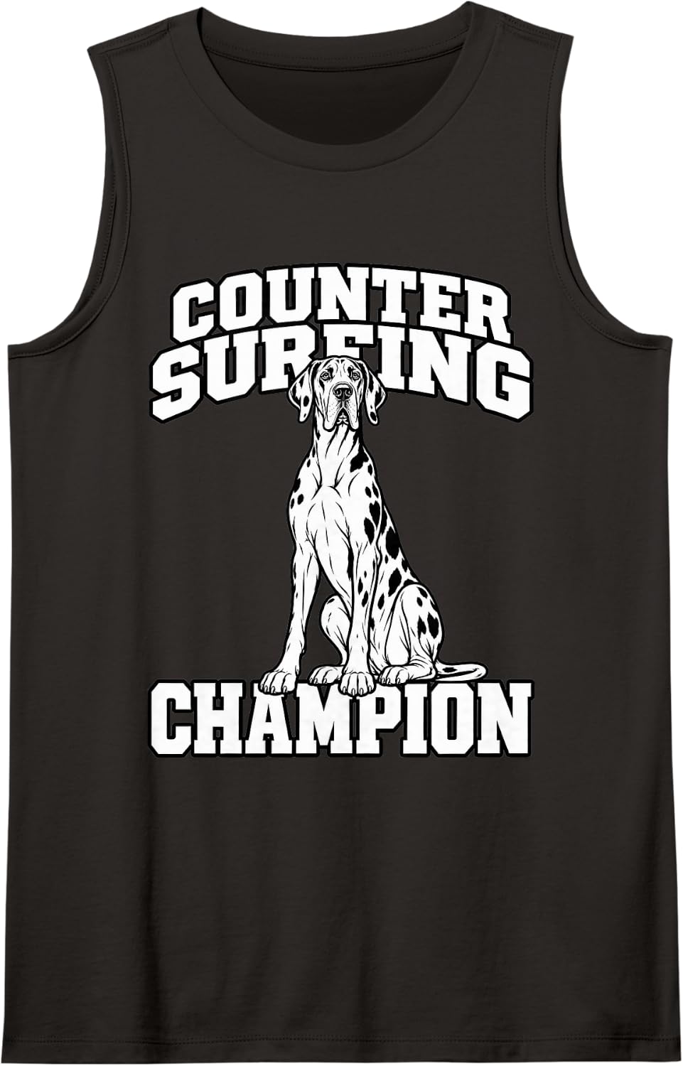 Great Dane Counter Surfing Champion Dog Mom Giant Breed Sleeveless Tank Top - Black