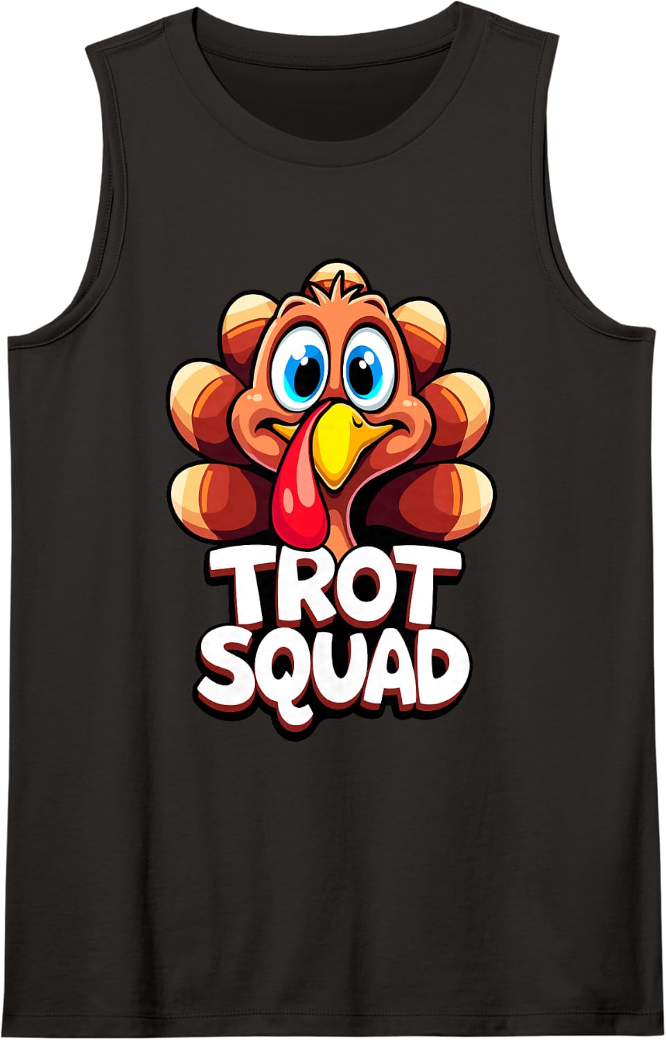 Trot Squad Thanksgiving Turkey Day Funny Family Dinner Sleeveless Tank Top - Black