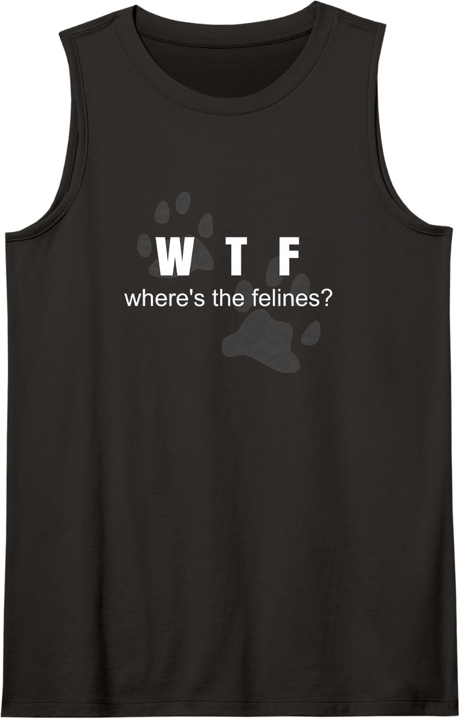 WTF Where's the Felines t-Shirt Sleeveless Tank Top - Black