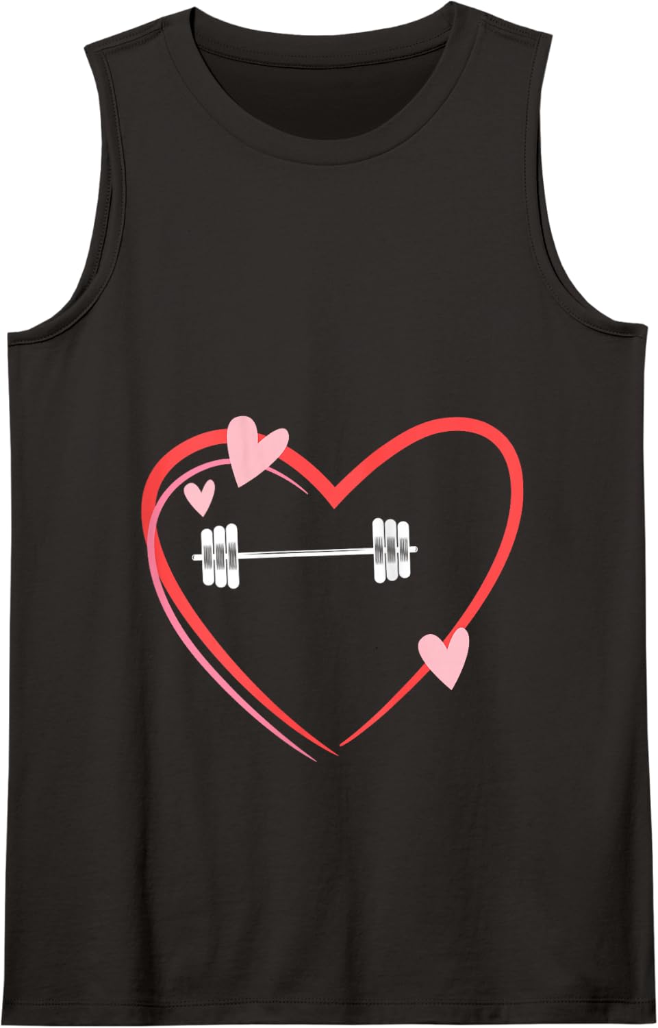 Valentine's Day Dumbbell Sport Workout Tank Top - Black