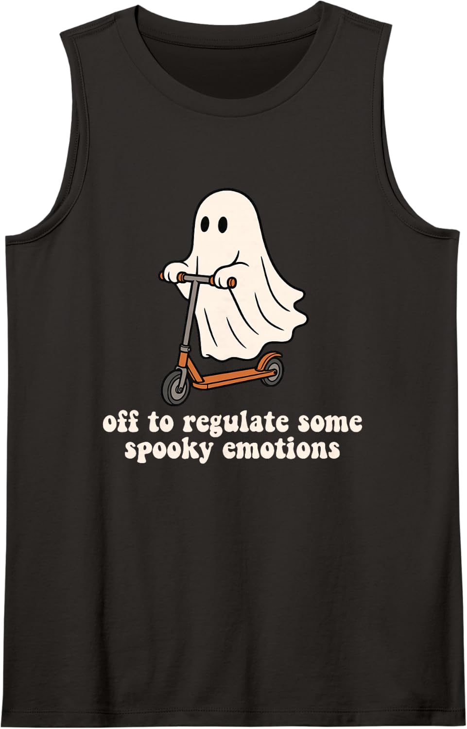 Off to Regulate Some Spooky Emotions Mental Health Counselor Sleeveless Tank Top - Black