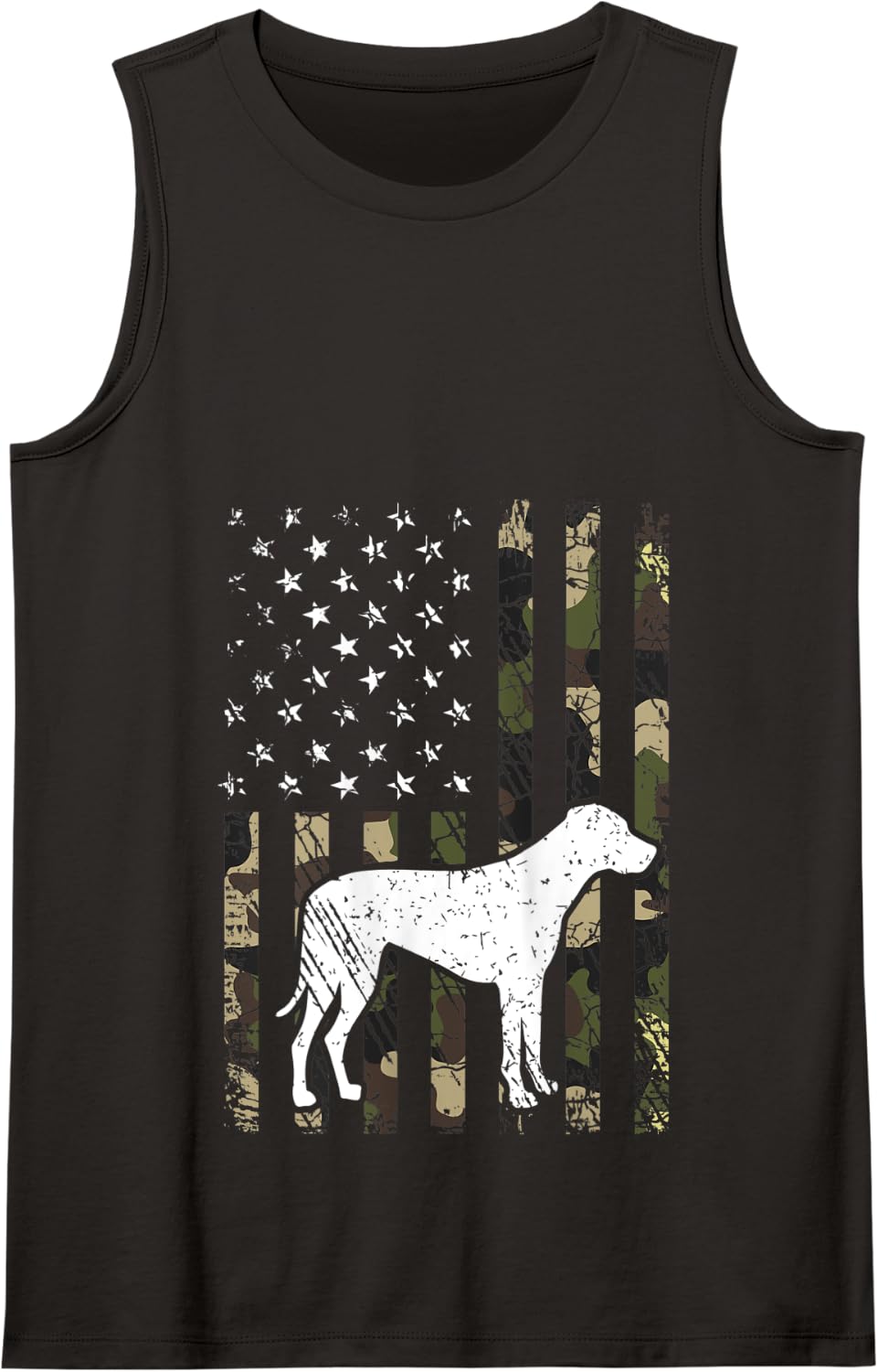 Rhodesian Ridgeback Dog Dad Mom Camouflage USA Flag Tank Top - Black