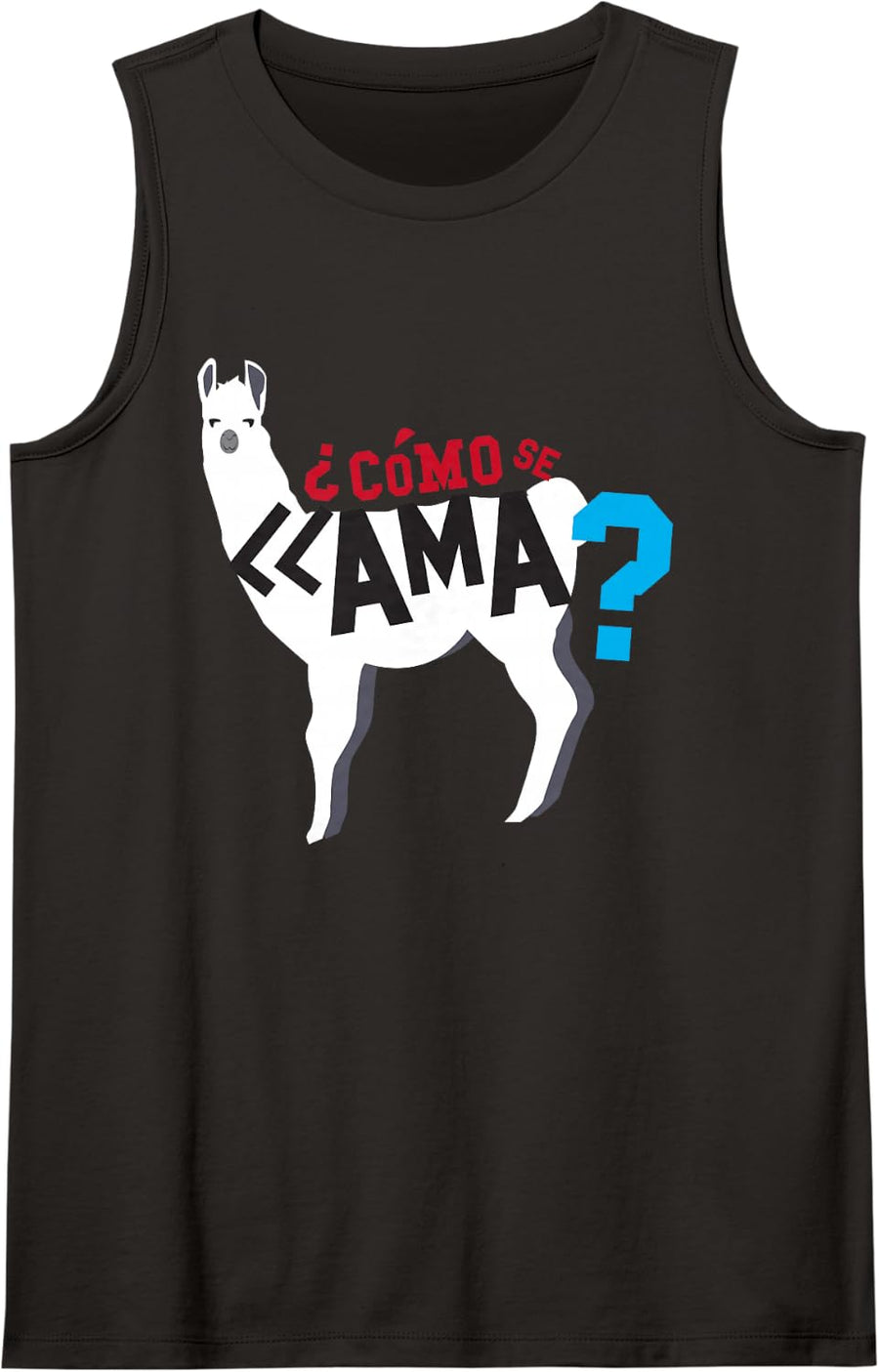 Como Te Llamas Vintage Camelid Humor Spanish Pun Farm Sleeveless Tank Top - Black